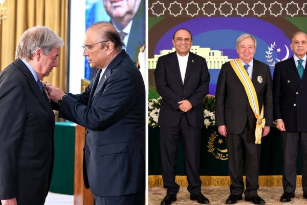 صدر زرداری نے اقوام متحدہ کے سیکریٹری جنرل کو نشانِ امتیاز پیش کردیا