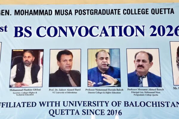کوئٹہ میں جامعہ بلوچستان سے ملحقہ بی ایس پروگرامز کی پہلی کانووکیشن، فارغ التحصیل طلبہ میں ڈگریاں تقسیم